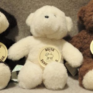 Schafwoll-Kuscheltier Teddy-Bär weiß Trio