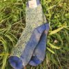 Walhalla-Lamm Schafwoll-Socken mit Sternenmuster blau grün