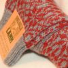 Walhalla-Lamm Schafwoll-Socken mit Sternenmuster rot grau