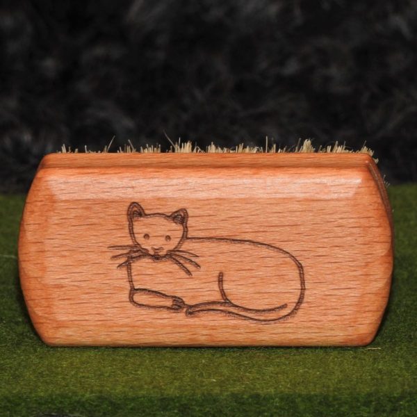 Kinder-Nagelbürste Buchenholz mit Borste Motiv Katze