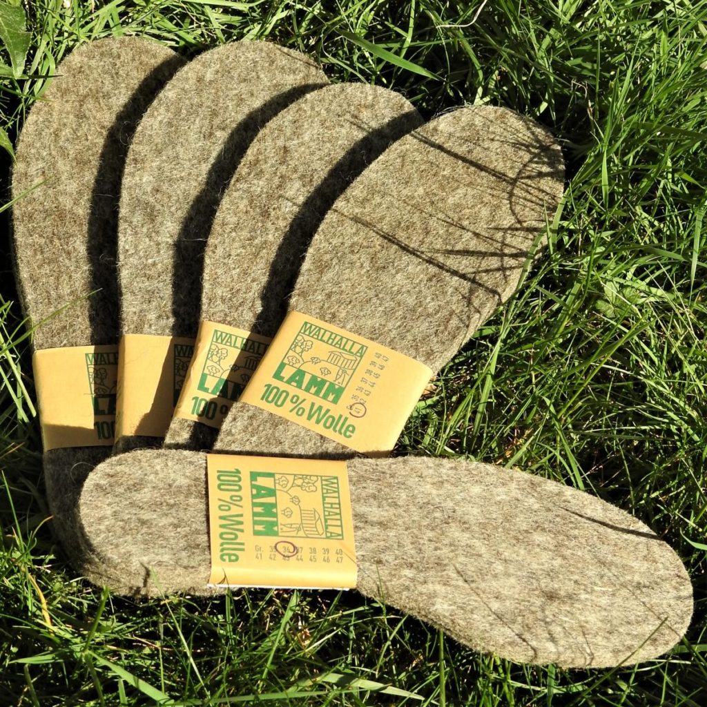 Schafwoll Filzeinlegesohlen mit Latexbeschichtung