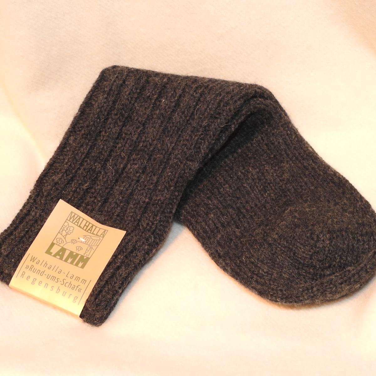 Walhalla-Lamm Schafwoll-Socken grobgestrickt anthrazit Walhalla-Lamm Schafwoll-Socken grobgestrickt anthrazit