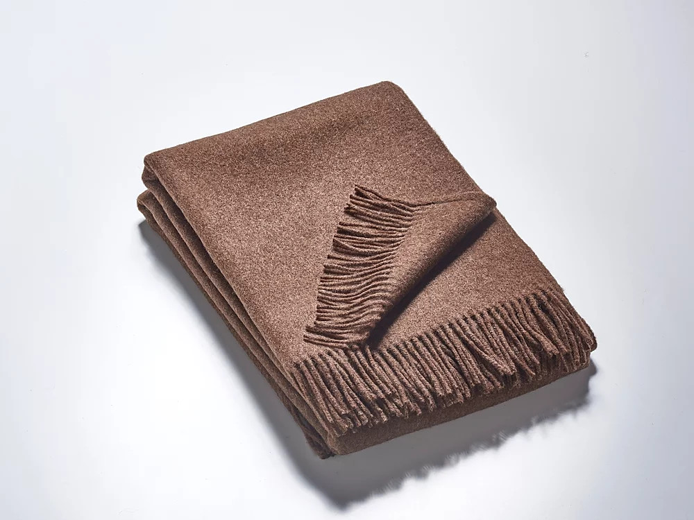 Wolldecke Plaid braun