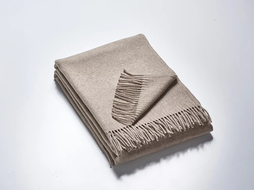 Wolldecke Plaid grau