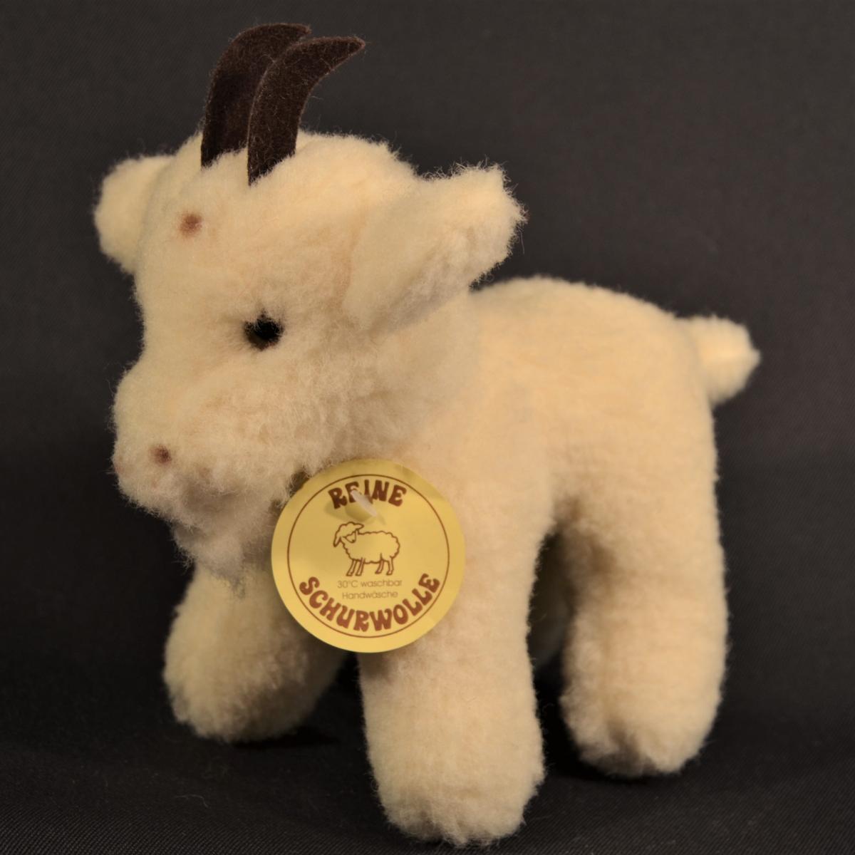 Schafwoll Kuscheltier Ziege Schafwoll Kuscheltier Ziege