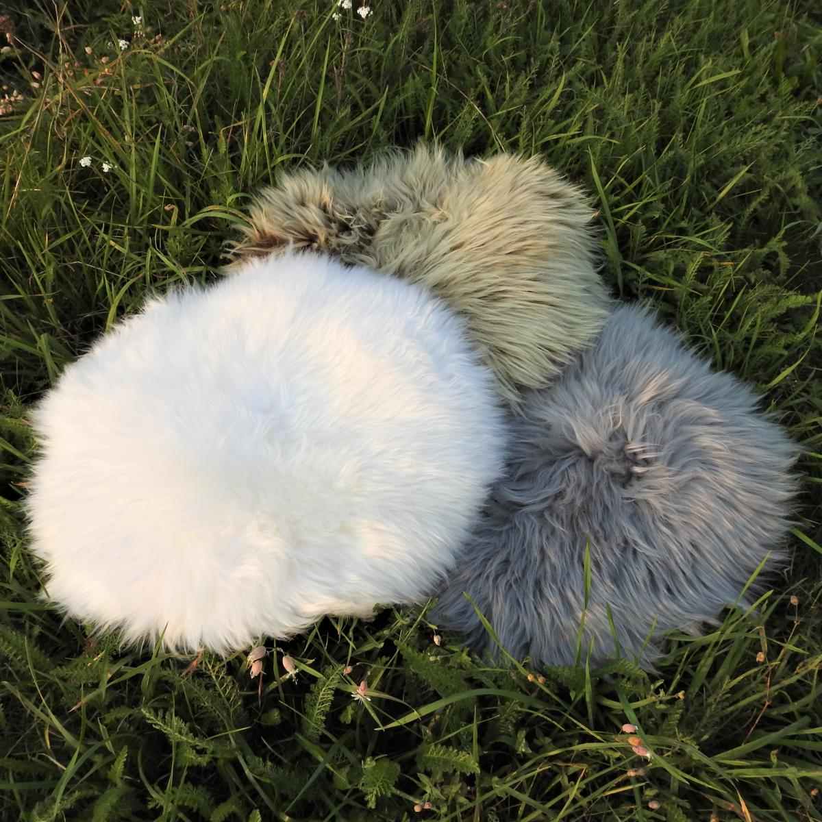 Lammfell Sitzauflage Stuhlauflage rund Lammfell Sitzauflage Stuhlauflage rund