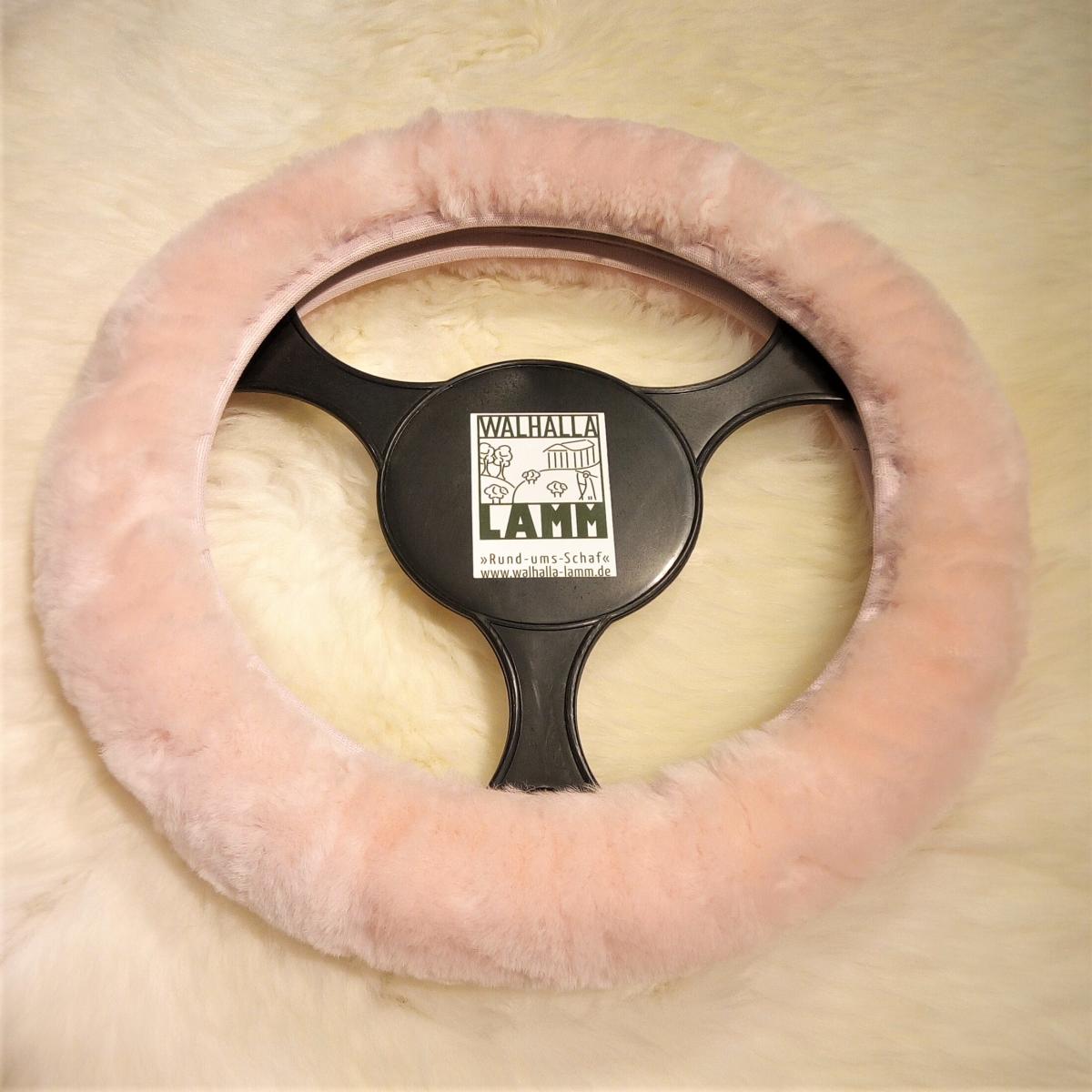 Lammfell Lenkradbezug rosa Lammfell Lenkradbezug rosa