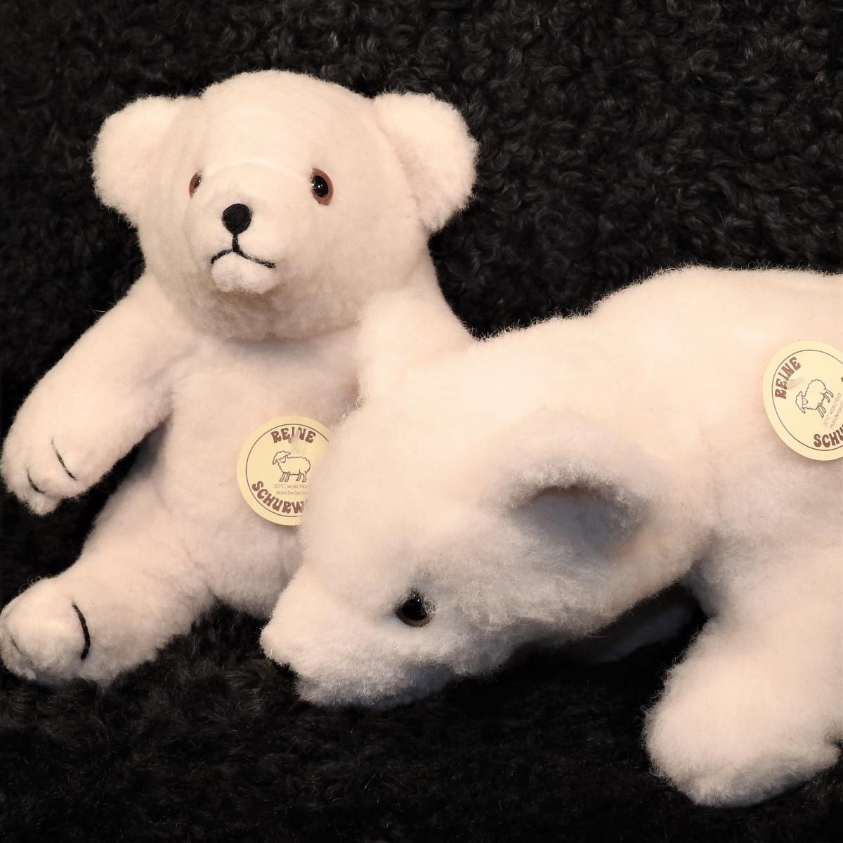 Schafwoll Kuscheltier Eisbär Schafwoll Kuscheltier Eisbär