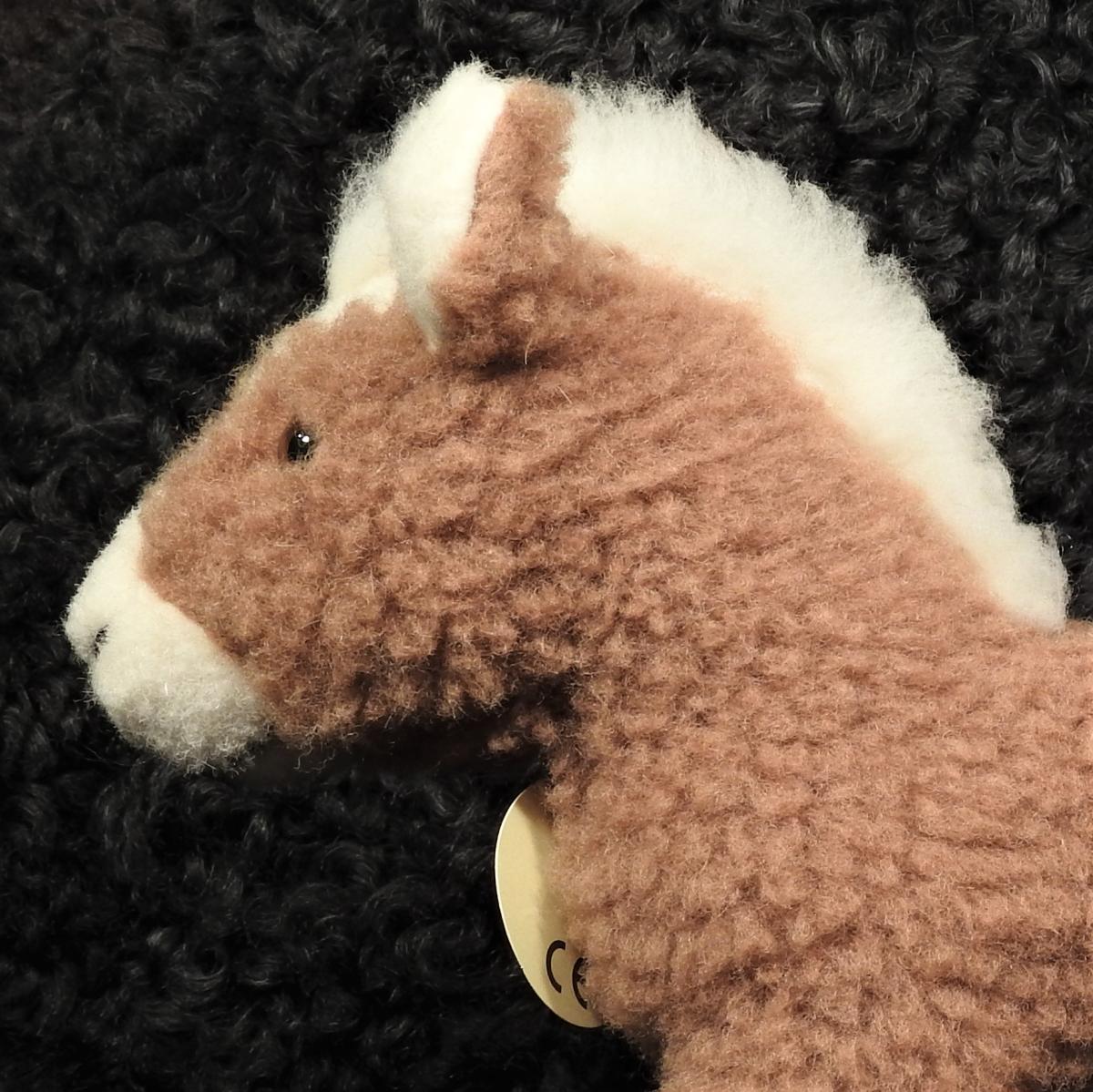 Schafwoll-Kuscheltier Pferd braun Kopf Schafwoll-Kuscheltier Pferd braun Kopf