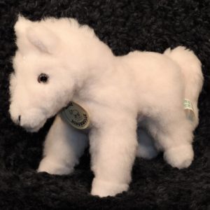 Schafwoll-Kuscheltier Pferd weiß