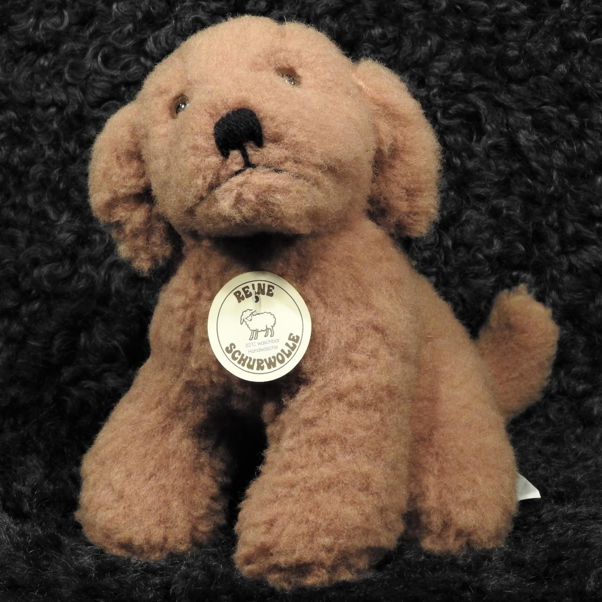 Schafwoll-Kuscheltier Welpe/Hund braun Schafwoll-Kuscheltier Welpe/Hund braun