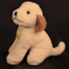 Schafwoll-Kuscheltier Welpe/Hund weiß mit braunen Ohren