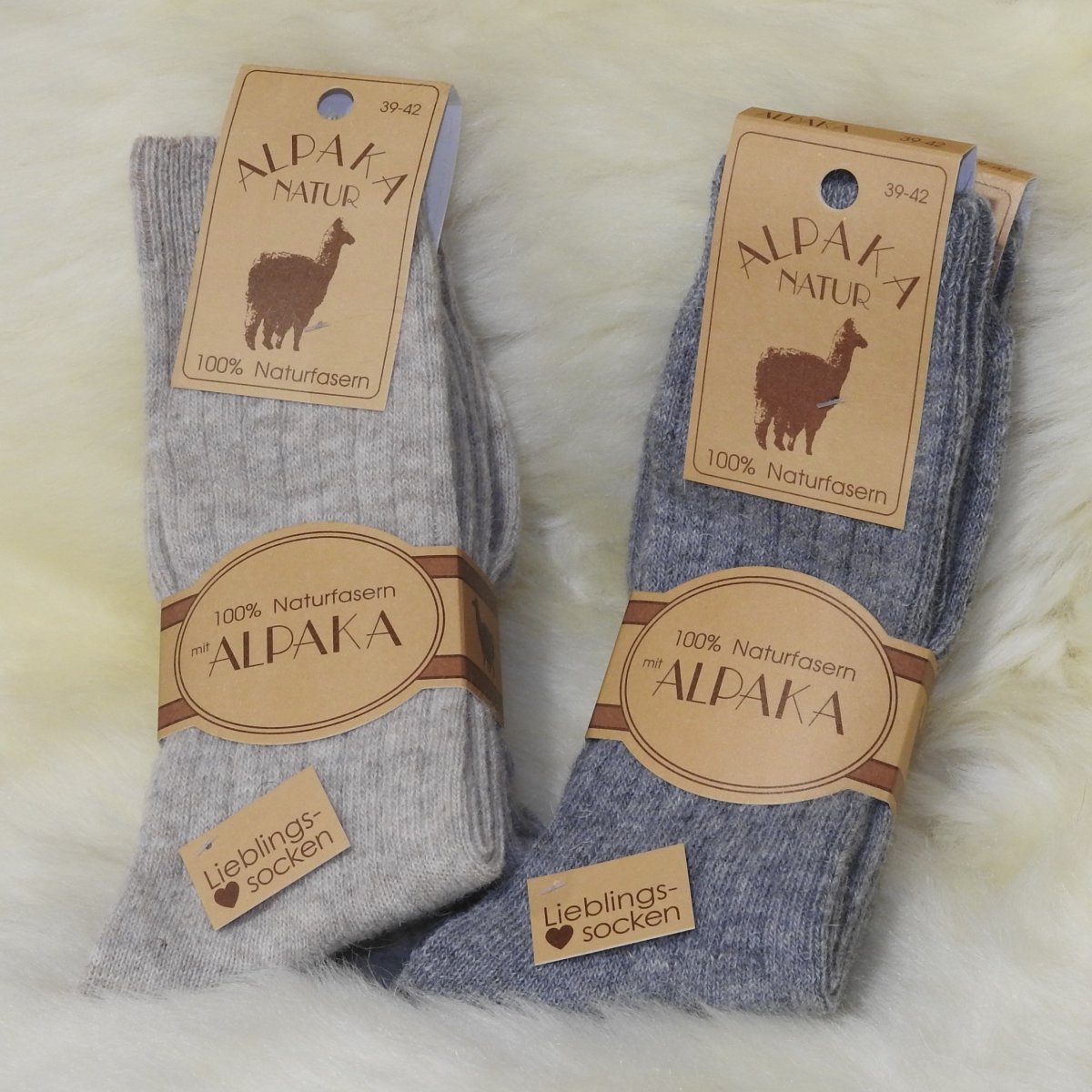 Schafwolle und Alpakawolle Socken 39-42