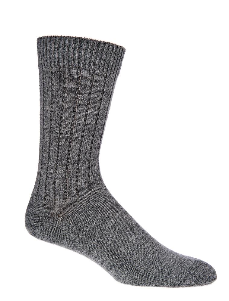 Schafwolle und Alpakawolle Socken grau