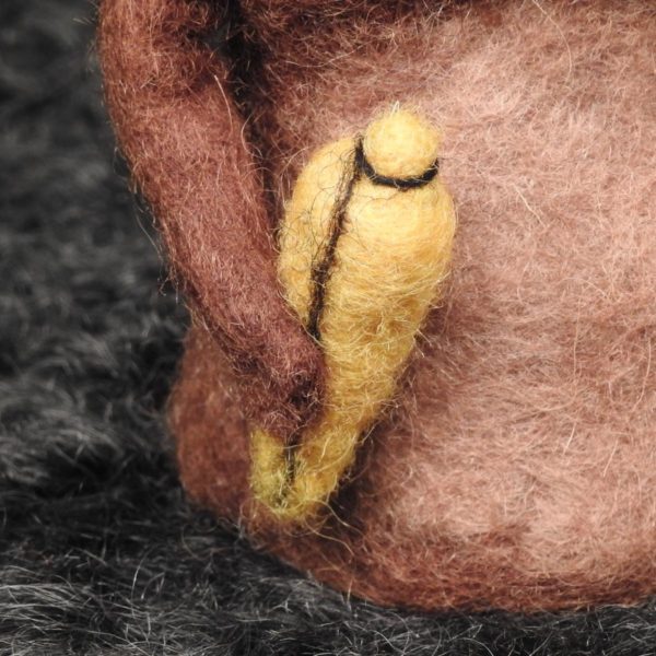 Schafwoll-Filz-Eierwärmer Affe mit Banane