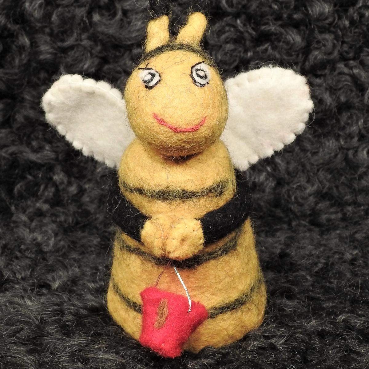 GURU SHOP Filz Eierwärmer Wiedehopf - Handgemacht In Nepal 19x11x9cm