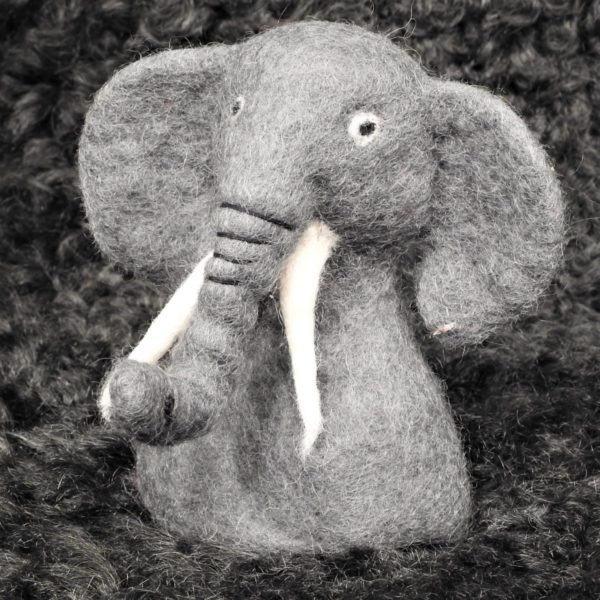 Schafwoll-Filz-Eierwärmer Elefant