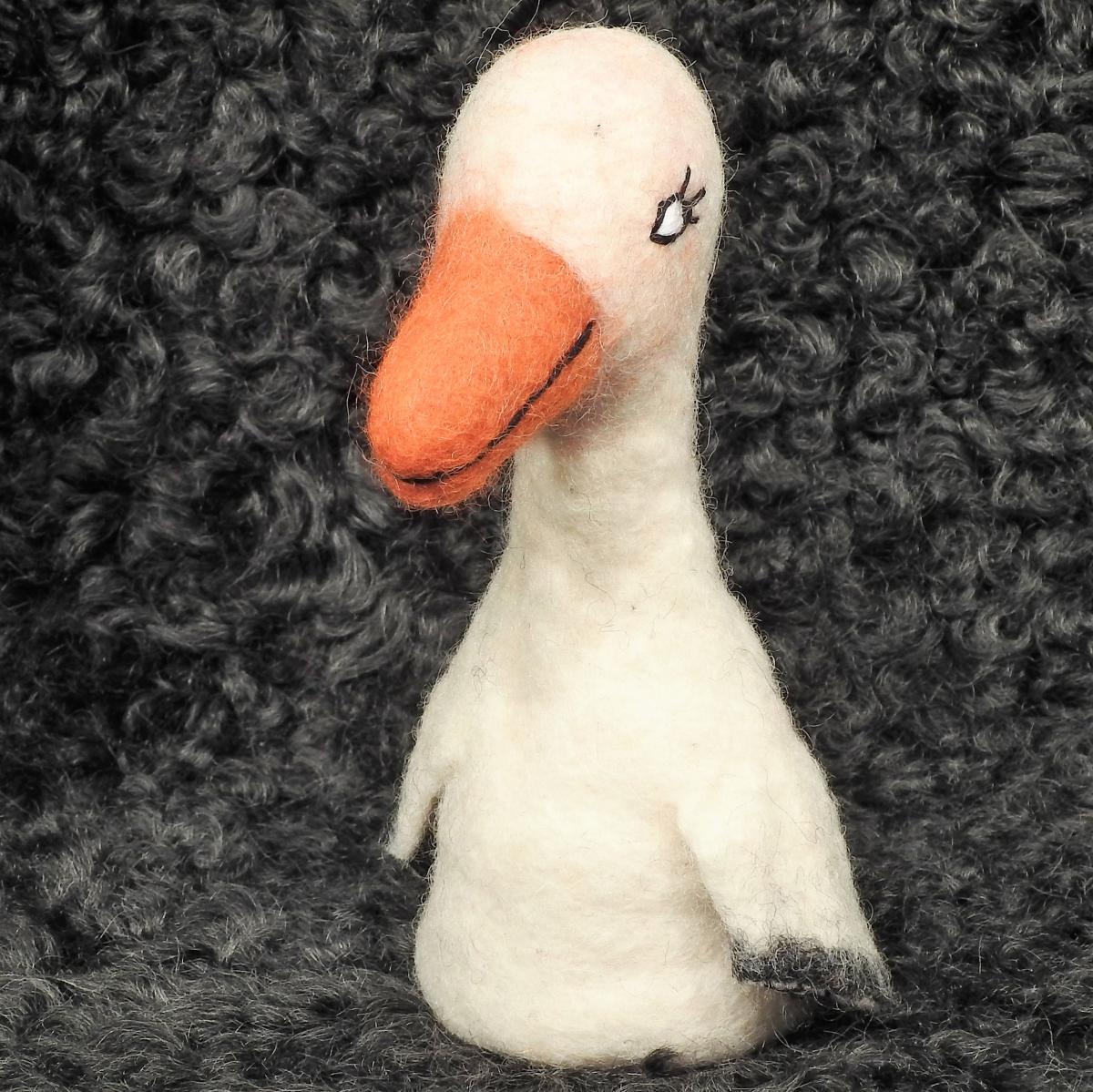 Schafwoll-Filz-Eierwärmer Vogel/Storch
