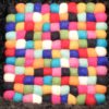 Schafwoll-Filz-Untersetzer multicolor große Kugeln quadratisch