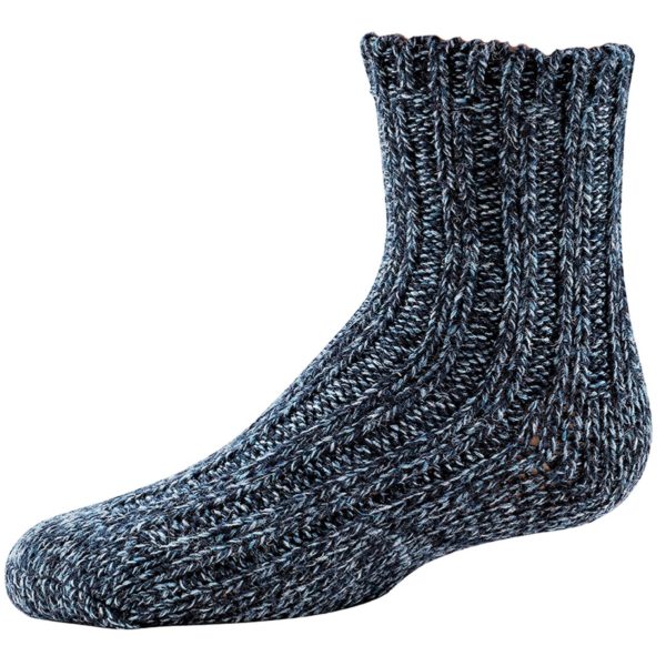 Kindersocken mit Schaf-Wolle blaugrau meliert