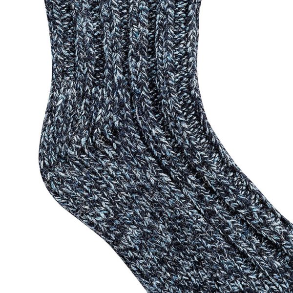 Kindersocken mit Schaf-Wolle blaugrau meliert