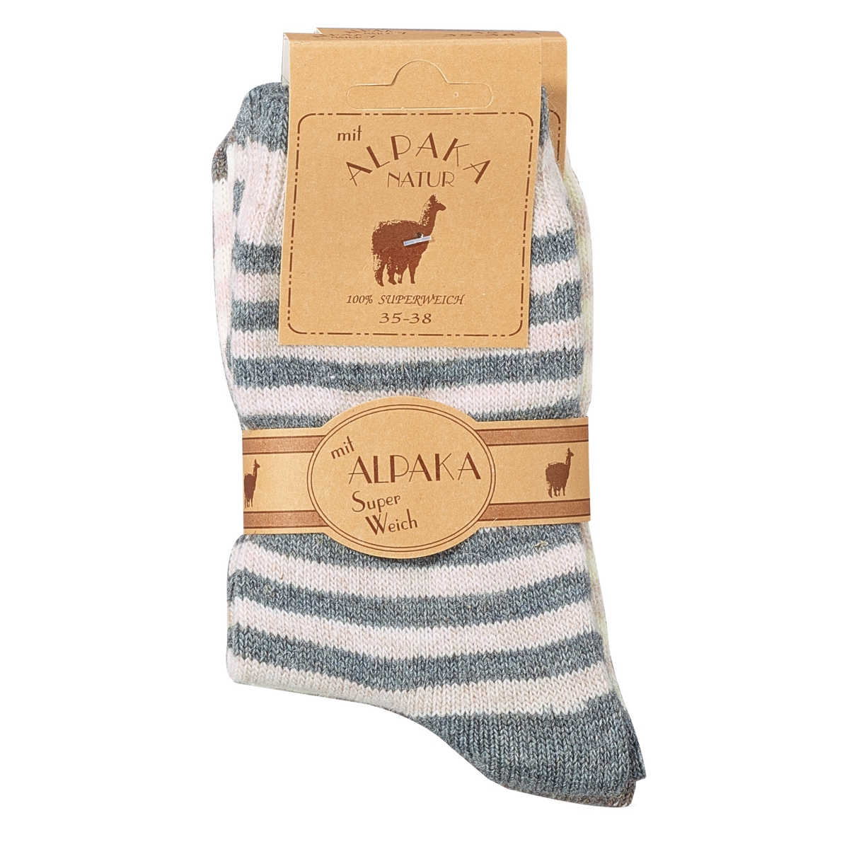 Kindersocken mit Schafwolle und Alpakawolle Ringelsocken