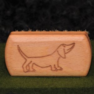 Kinder-Nagelbürste Buchenholz mit Borste Motiv Hund/Dackel