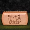 Kinder-Nagelbürste Buchenholz mit Borste Motiv Nashorn