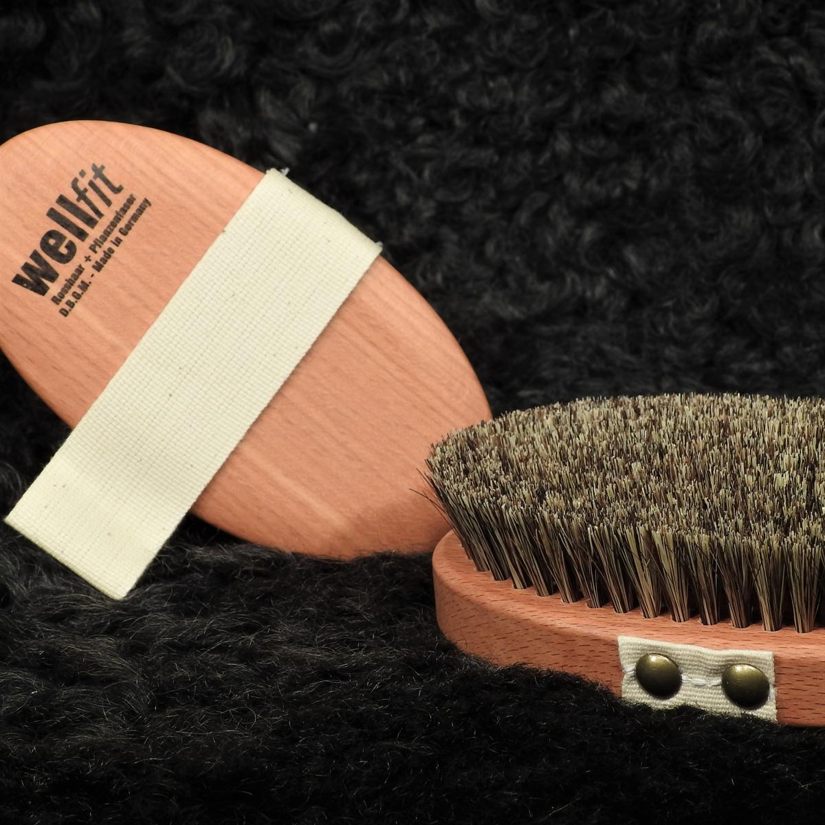 Massage-Bürste "Wellfit" Buchenholz mit Rosshaar und Fibre