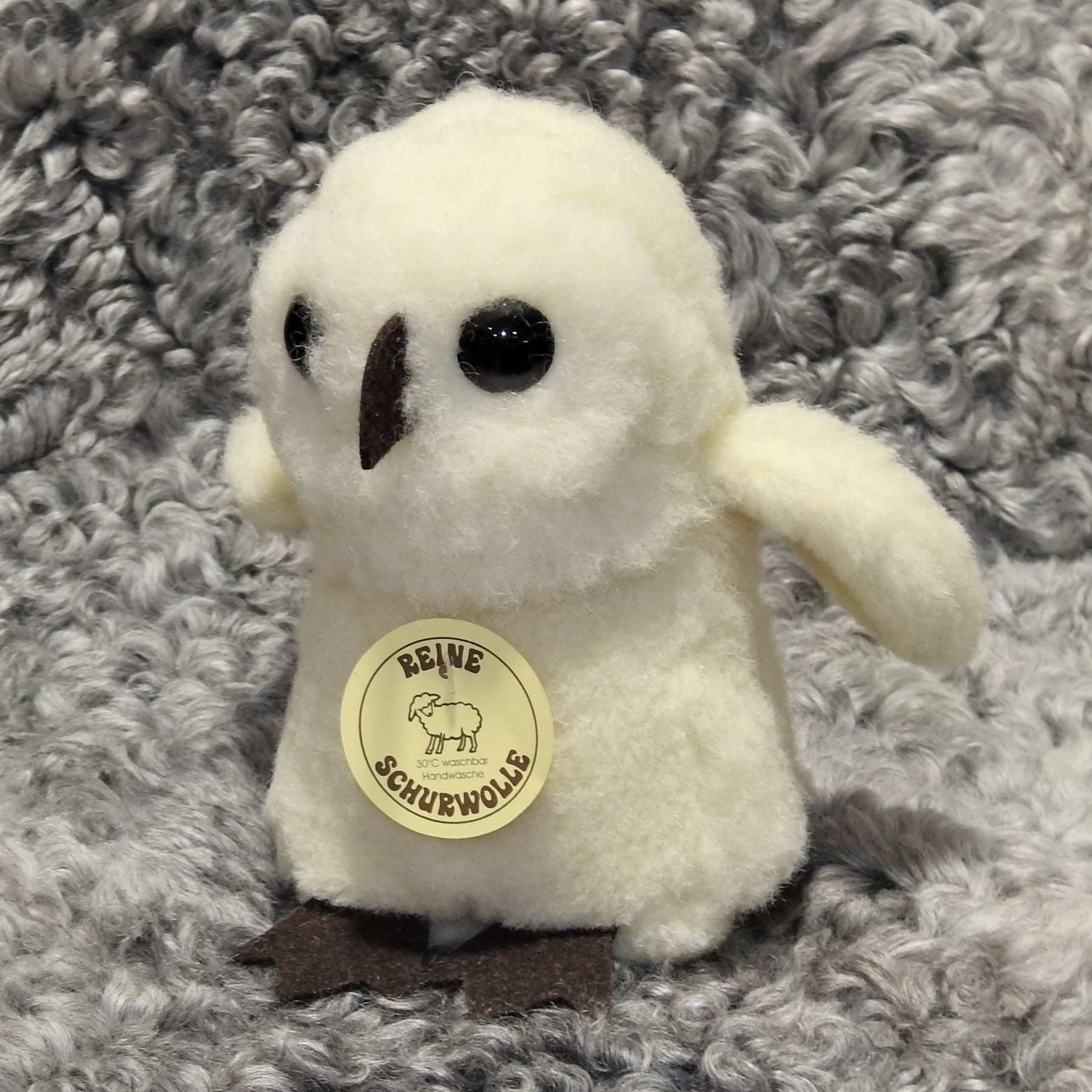 Schafwoll-Kuscheltier Eule