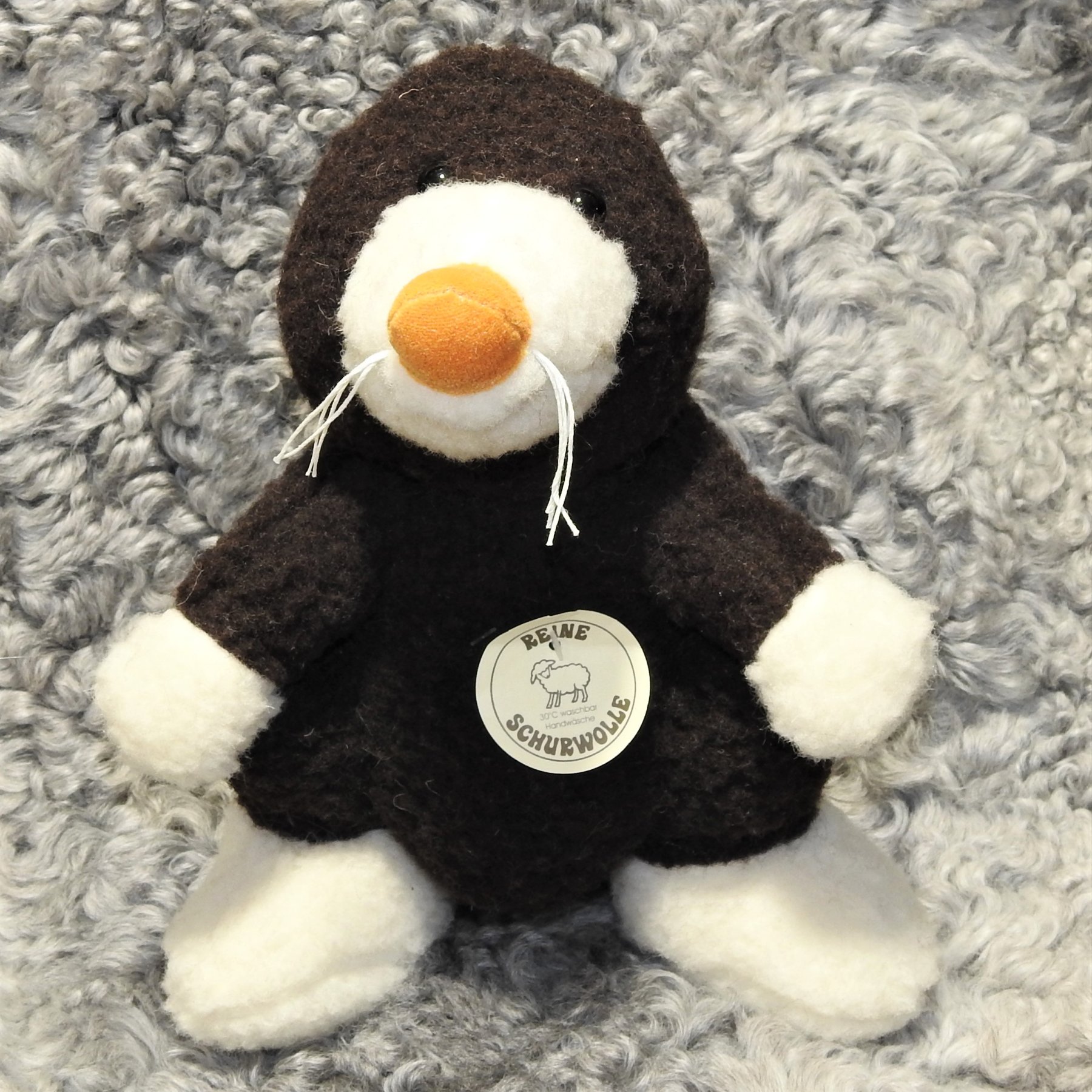 Schafwoll-Kuscheltier Maulwurf Schafwoll-Kuscheltier Maulwurf