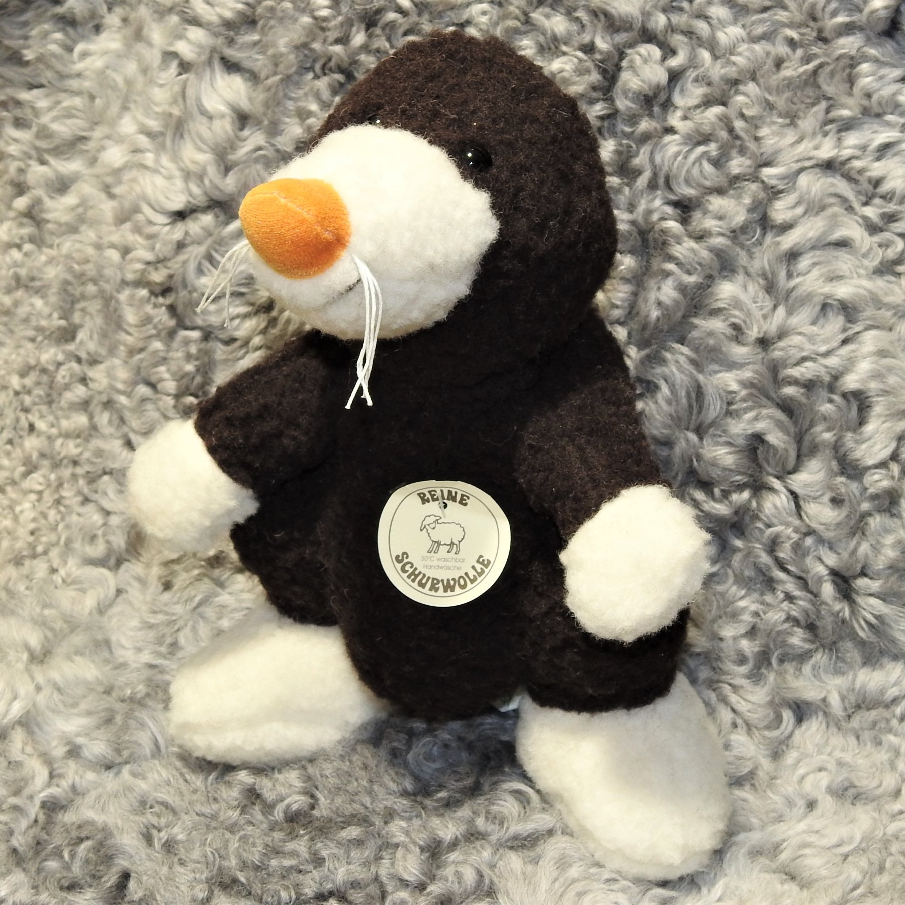 Schafwoll-Kuscheltier Maulwurf Schafwoll-Kuscheltier Maulwurf