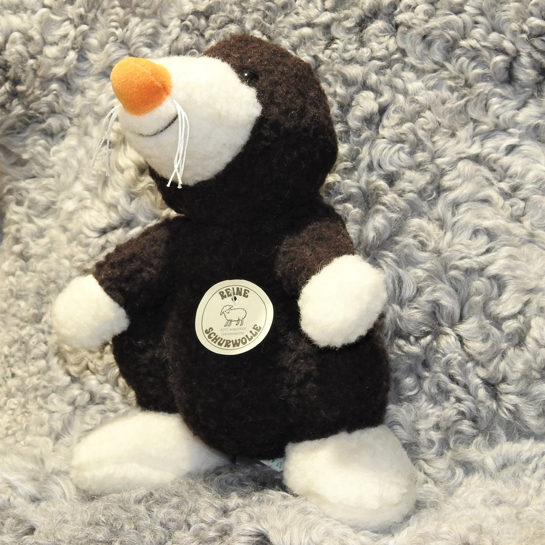 Schafwoll-Kuscheltier Maulwurf Schafwoll-Kuscheltier Maulwurf