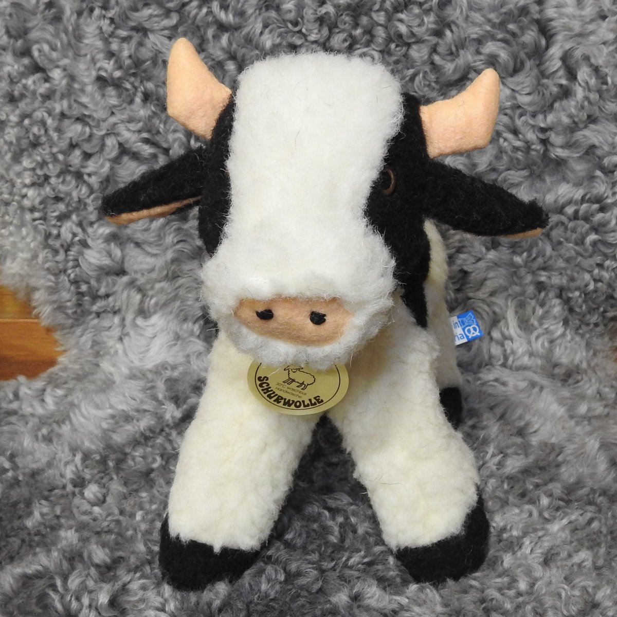 Schafwoll Kuscheltier Kuh