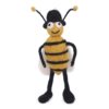 Schafwoll-Filz-Figur Biene mit schwarzem Filzhut - Hänger