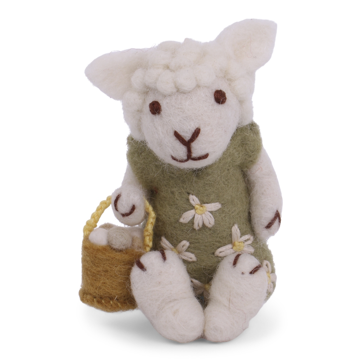 Schafwoll-Filz-Figur Schaf mit Eierkorb
