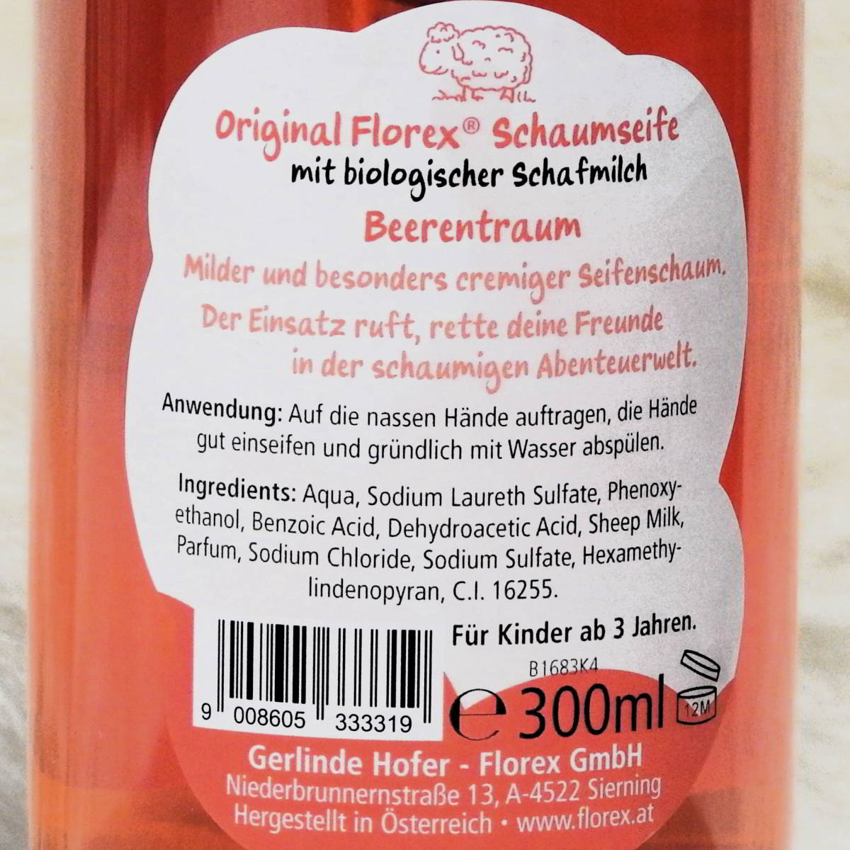 Florex-Schafmilchseife Schaumseife Feuerwehrschaum Beerentraum