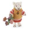 Schafwoll-Filz-Figur Schafmädchen mit Gießkanne und Blumen